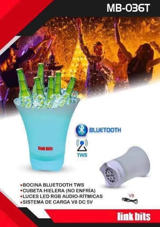 Party-Cube™-Hielera con luces LED y Bluetooth